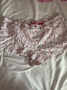 Aerie Y2K Woven Cotton Valentine Heart PJ Boxer Shorts XL vintage